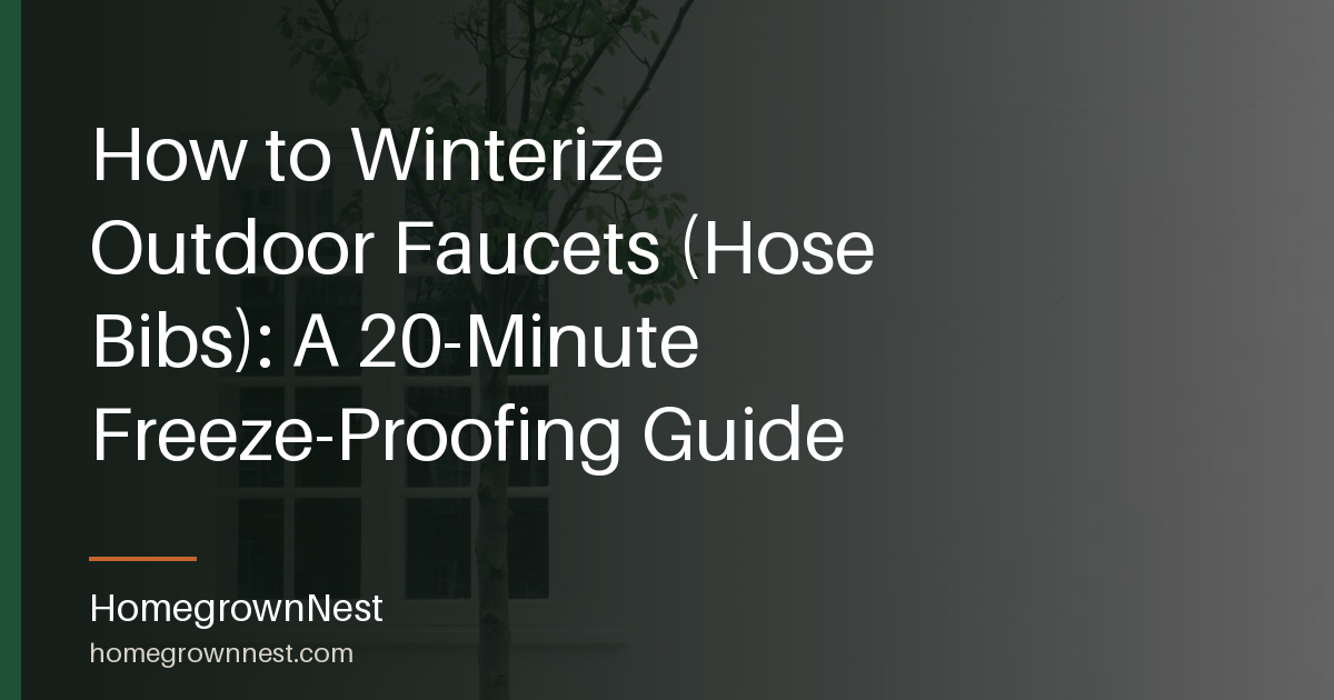 How to Winterize Outdoor Faucets (Hose Bibs): A 20-Minute Freeze-Proofing Guide