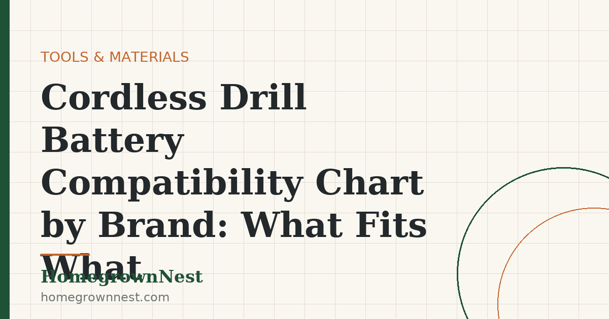 Cordless Drill Battery Compatibility Chart by Brand: What Fits What