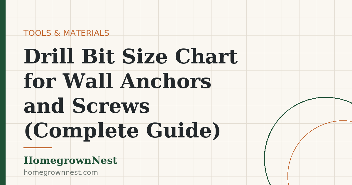 Drill Bit Size Chart for Wall Anchors and Screws (Complete Guide)