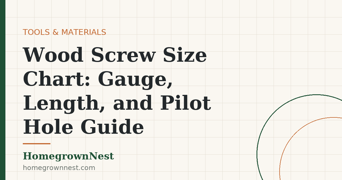 Wood Screw Size Chart: Gauge, Length, and Pilot Hole Guide